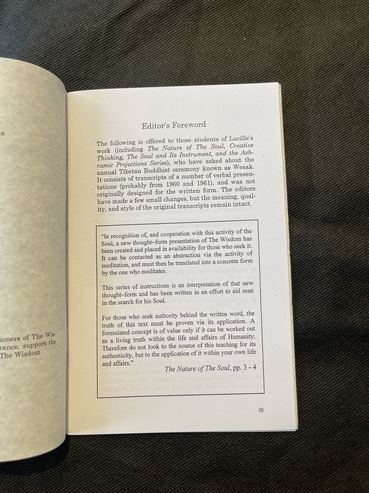 Wesak. Edition 1, 2002. Lucille Cedercrans. Wisdom Impressions