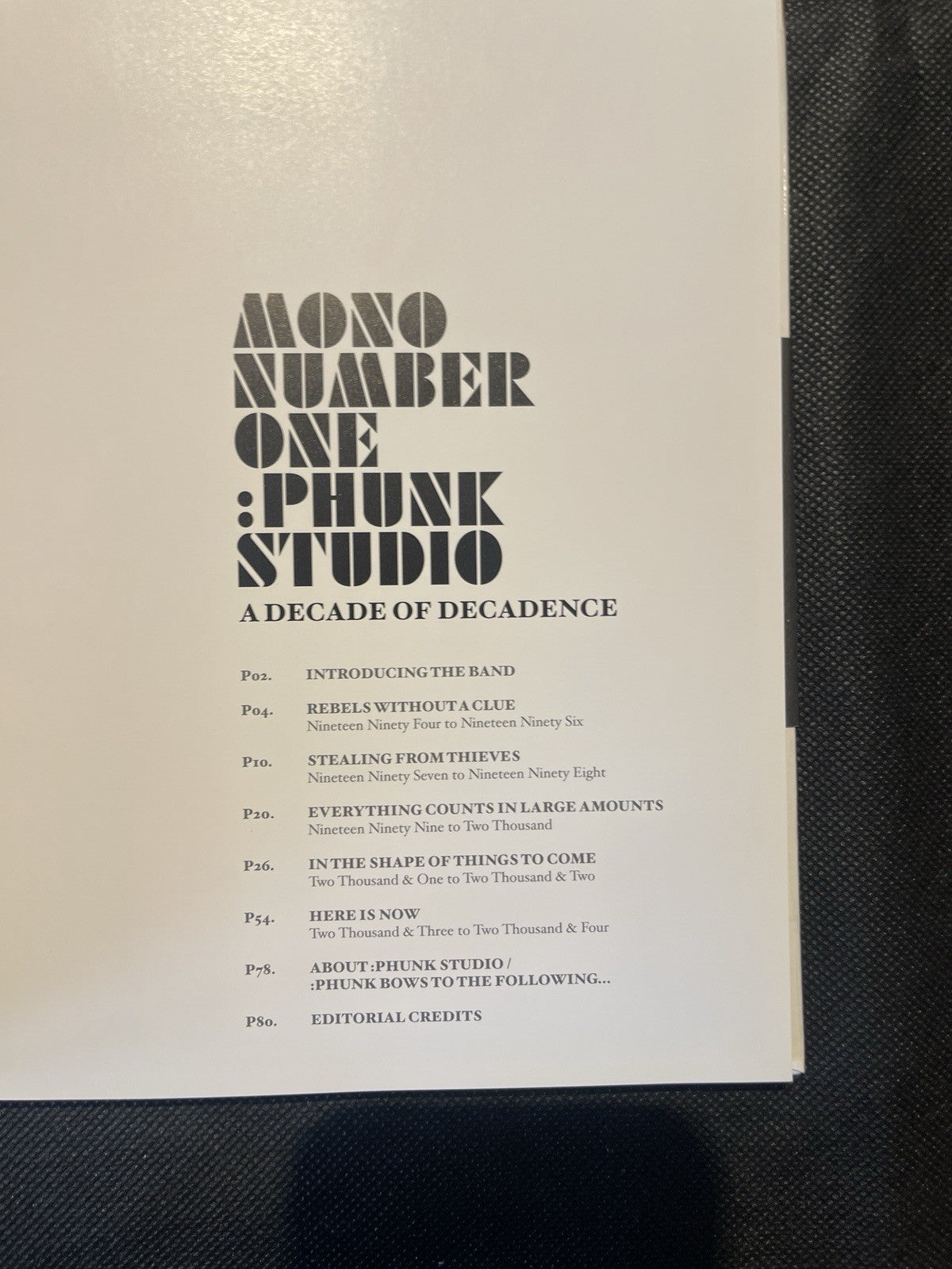 Rebel One Mono Number One: Phunk Studio A Decade of Decadence HC 2004 Illus