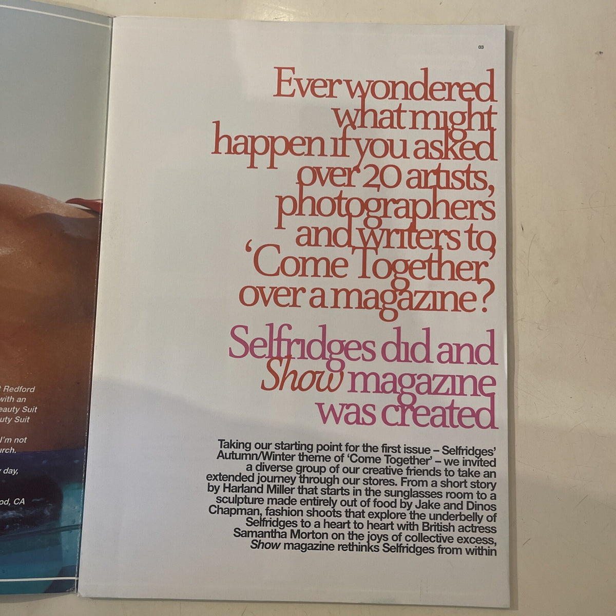 Selfridges Show Magazine #1 Harold Millie Jake And Dino Chapman