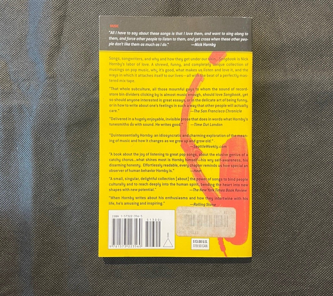 Nick Hornby Songbook Paperback Signed 1st Edition Riverhead Books 2003