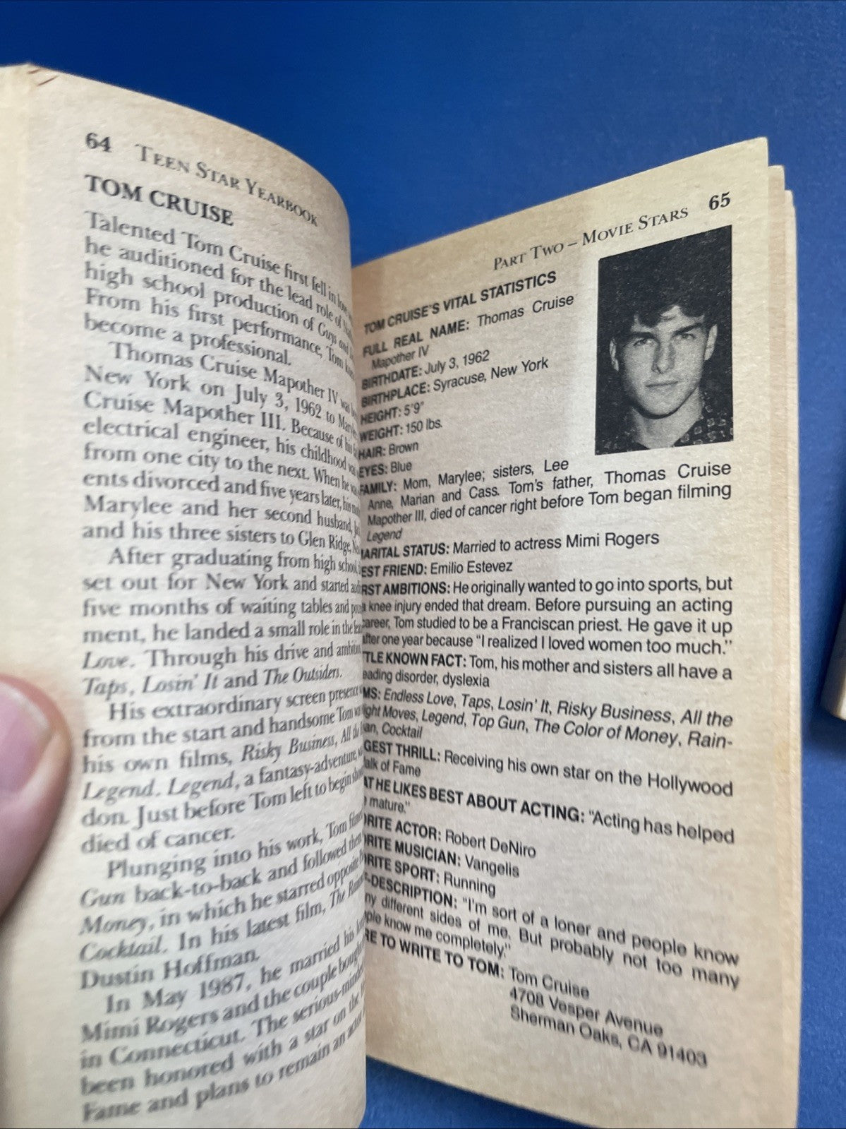 Teen Star Yearbook By Grace Catalano 1988 Paperback Book Johnny Depp ~ Bon Jovi