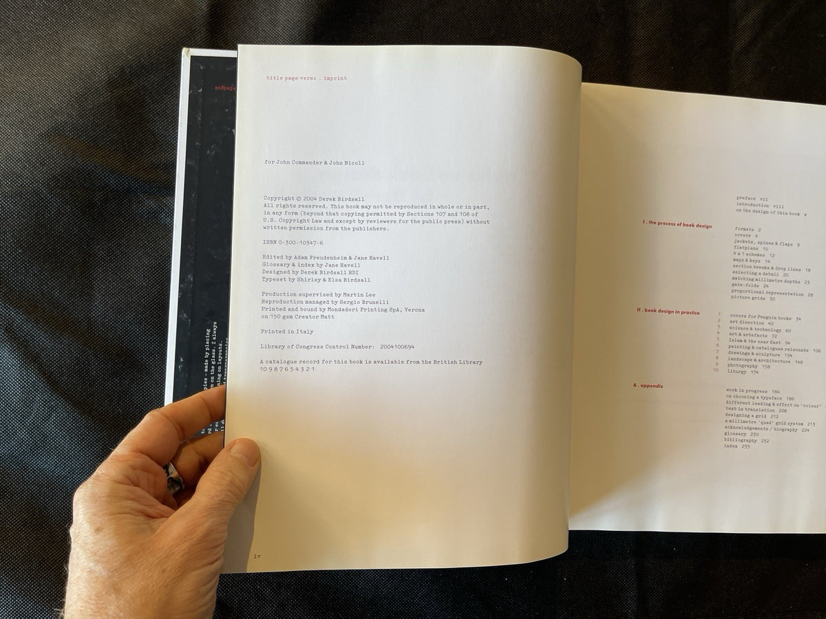 Derek Birdsall Notes on Book Design Hardcover 2004 Yale Univ Press 248p Eng