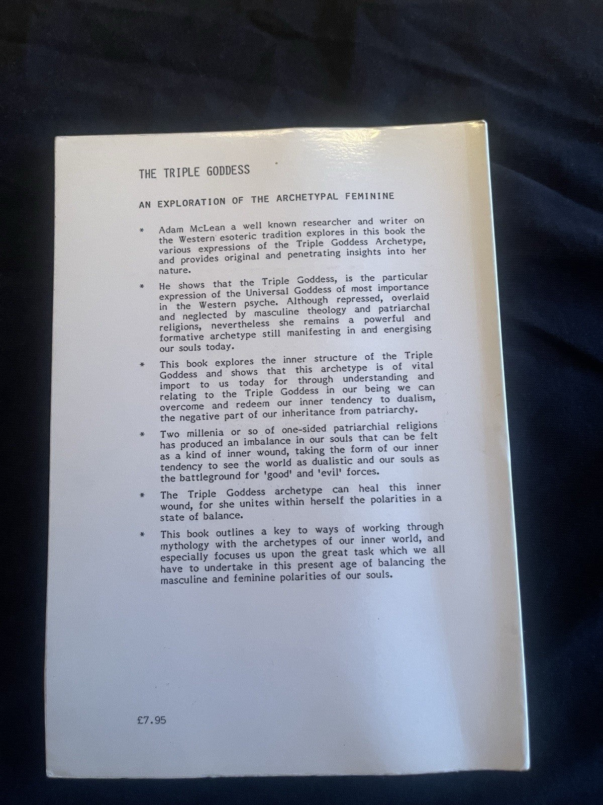 The Triple Goddess Adam Mclean Hermetic Research Series # 1, 1983 First Edtion