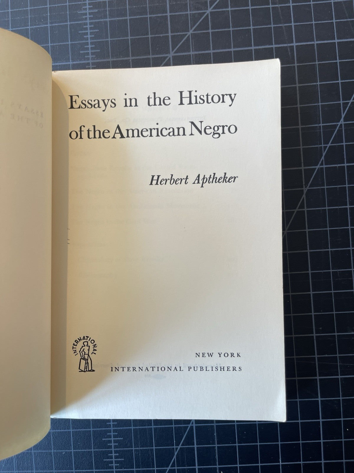 Essays in the History of the American Negro by Herbert Aptheker (Trade...