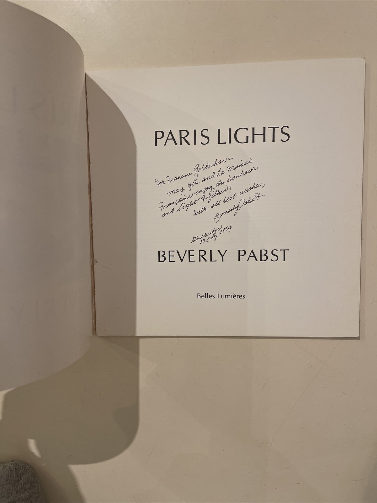 PARIS LIGHTS By Beverly Pabst * Signed And Inscribed*
