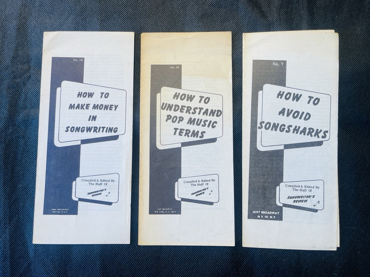 Songwriter's Review Pop Song Book Lot: Make Money, Pop Terms, Songsharks Vintage