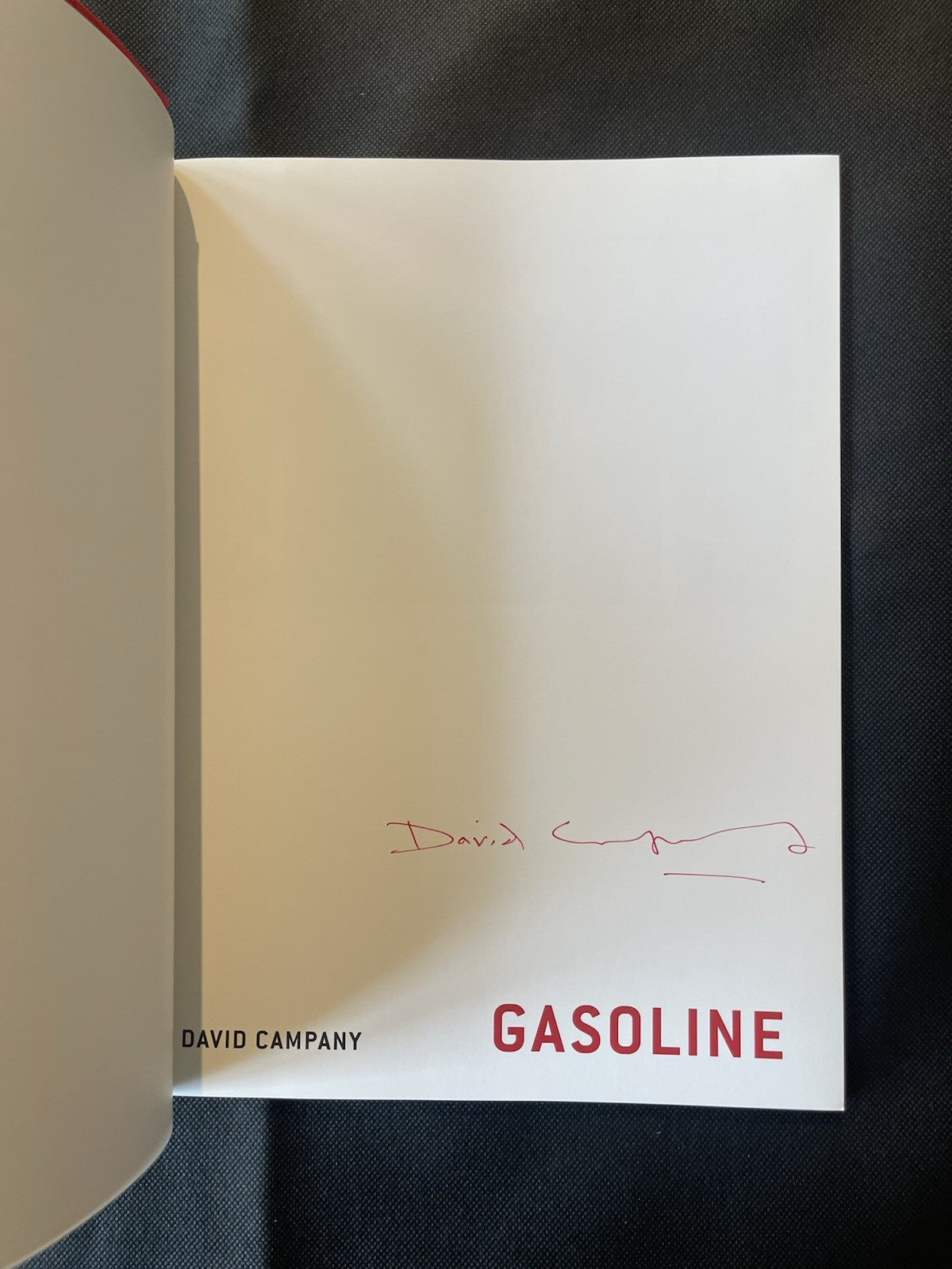 David CAMPANY / Gasoline Signed 1st Edition 2013