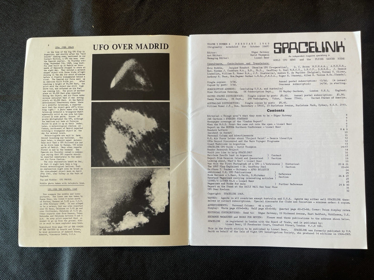 SPACELINK Magazine Vol 5 No 4 October 1968 Illustrated UFOs Issue