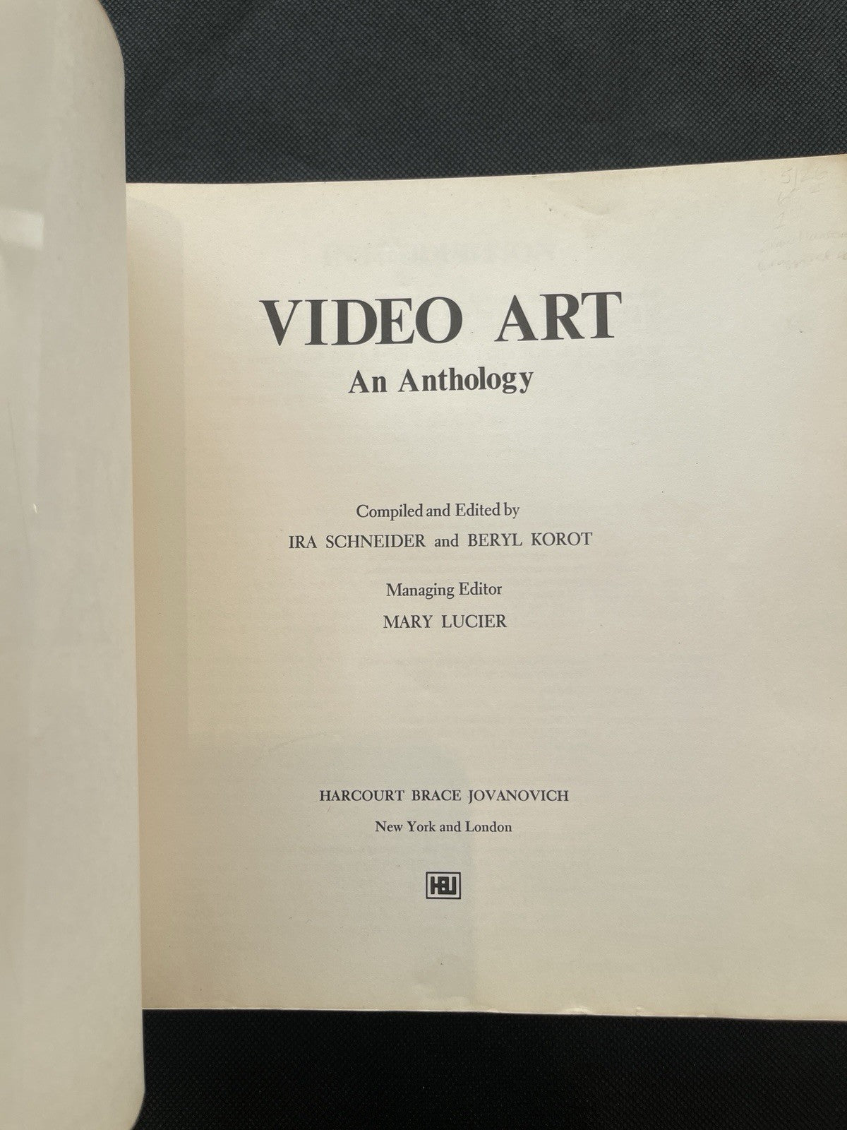 Ira Schneider, Beryl Korot / Video Art: An Anthology / First Edition / 1976