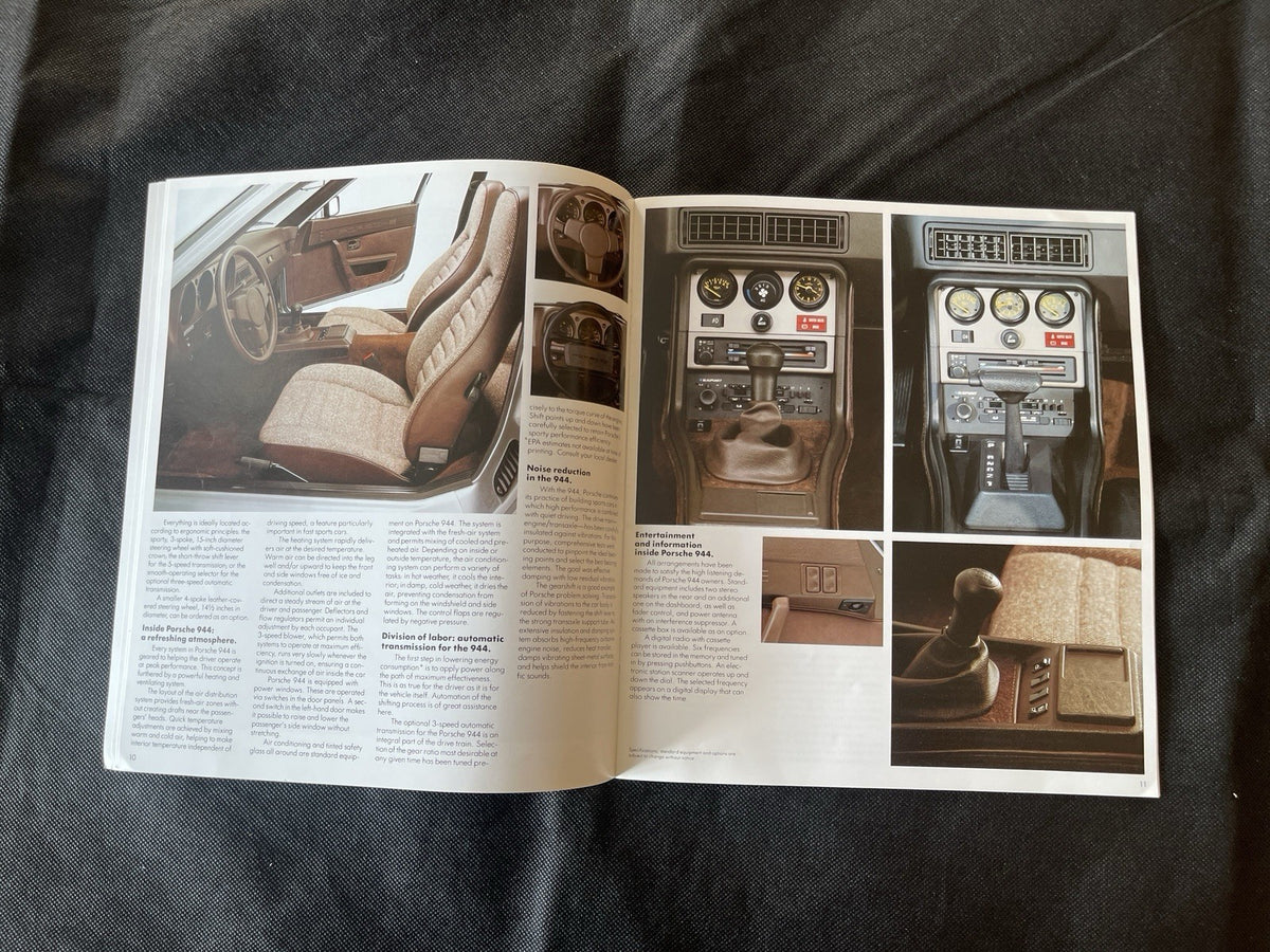 Porsche 944 1982 Original Red Sales Brochure, Printed in West Germany