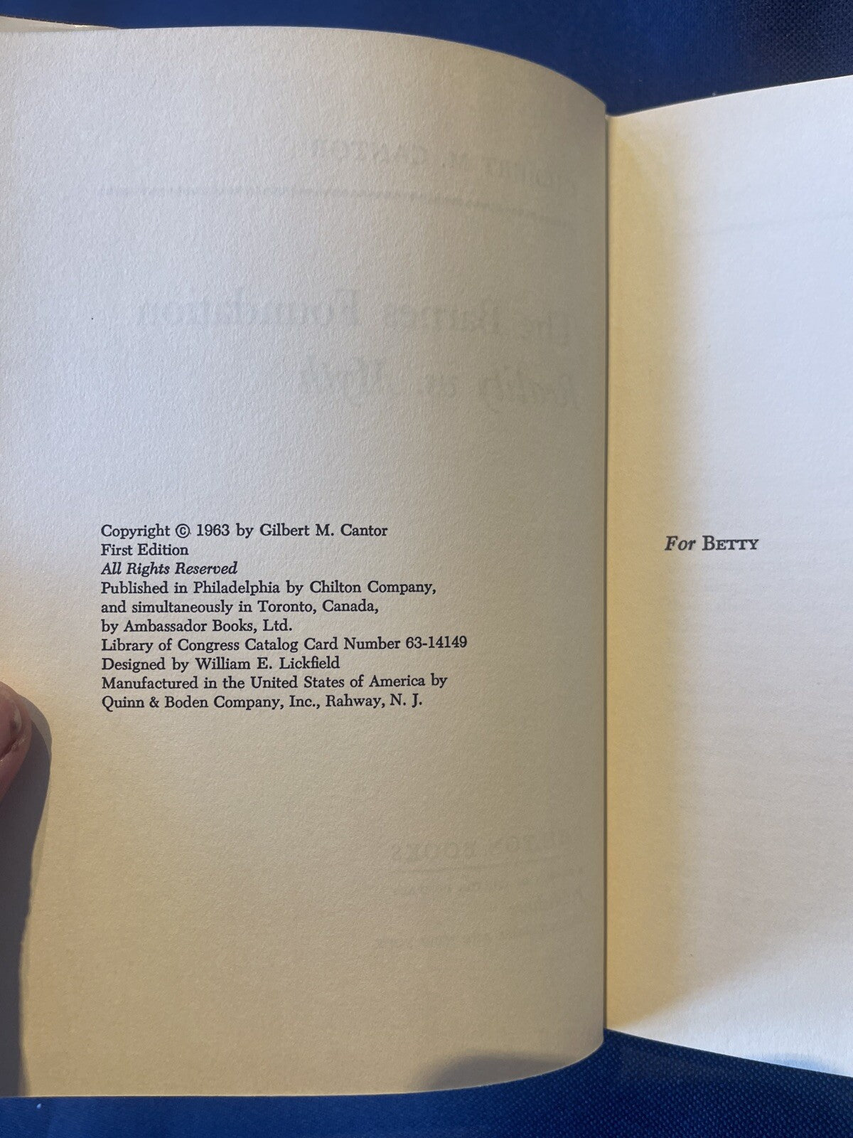 BARNES FOUNDATION, REALITY VS. MYTH BY GILBERT M. CANTOR 1963 DJ/DJ 1st Ed.