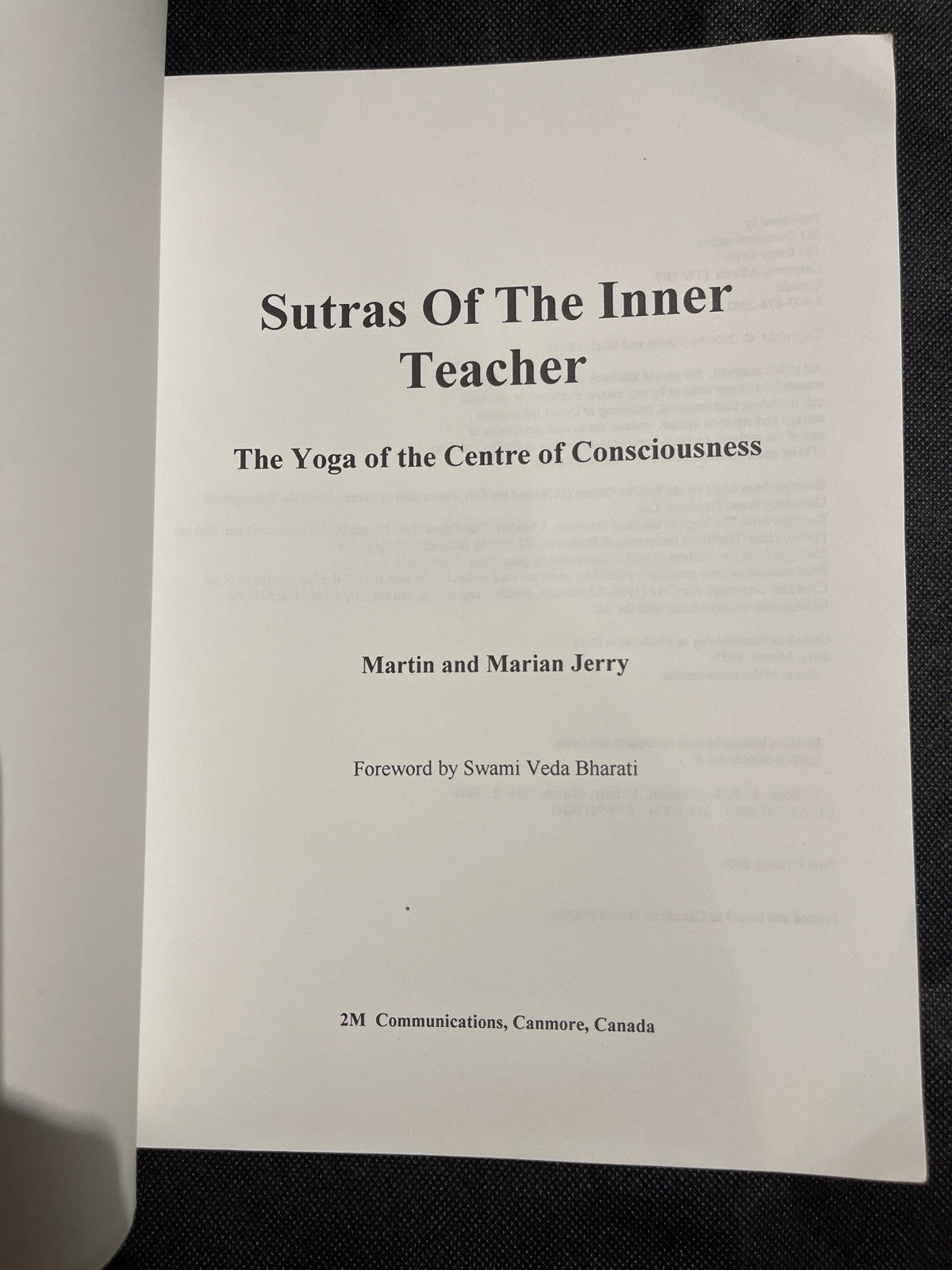 Sutras of the Inner Teacher Yoga Centre of Consciousness Jerry 2000 PB Illus