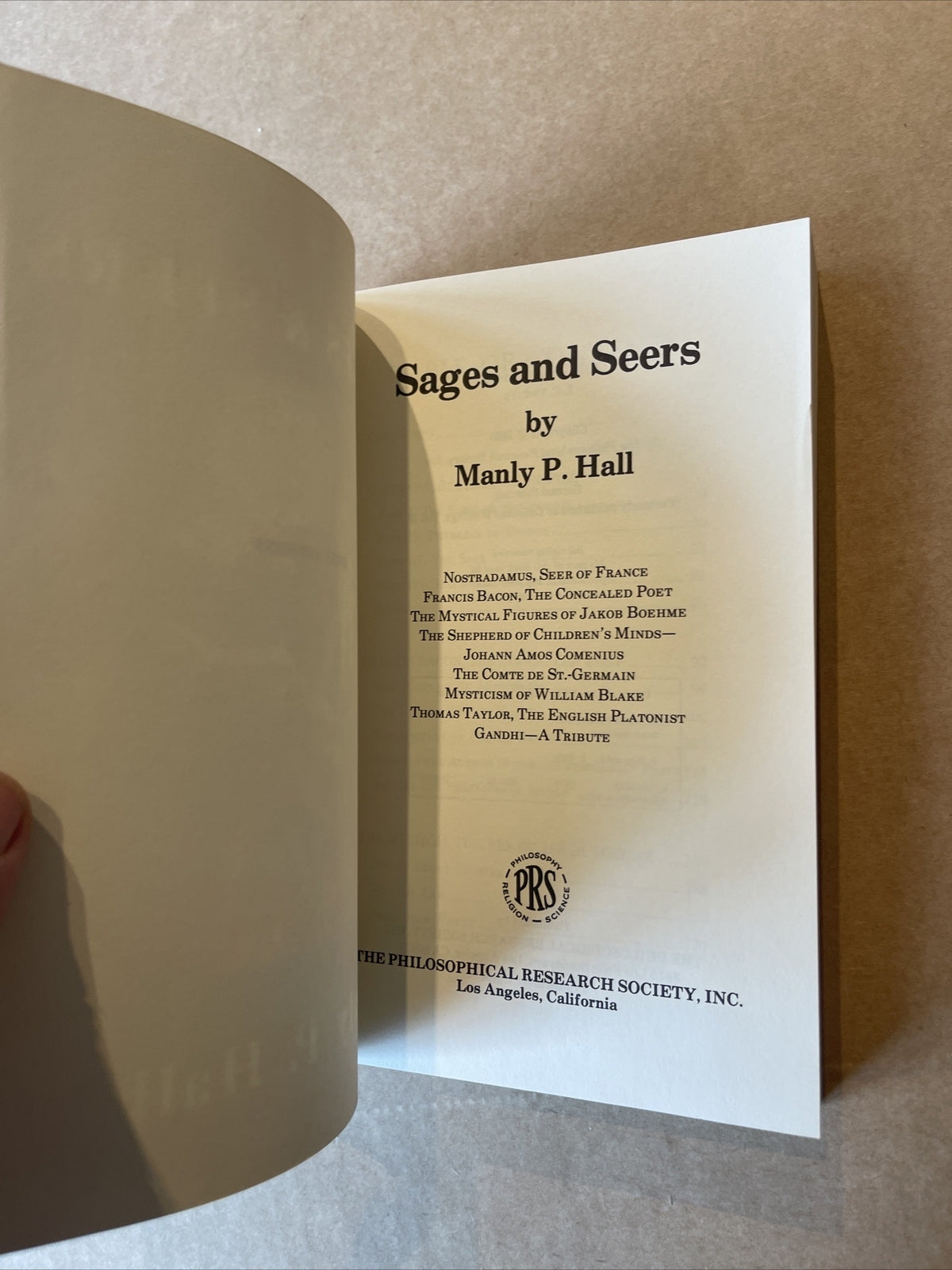 Sages & Seers Manly P. Hall 2nd printing  mystical idealism Paperback