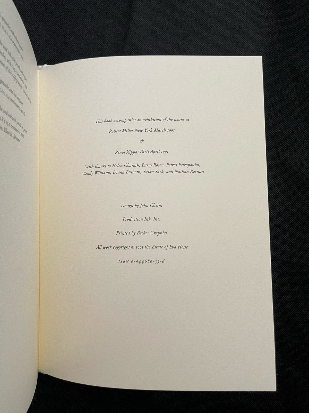 Eva Hesse, Gouaches 1960-1961, HC, Exhibition Catalog, Robert Miller, NY, 1991