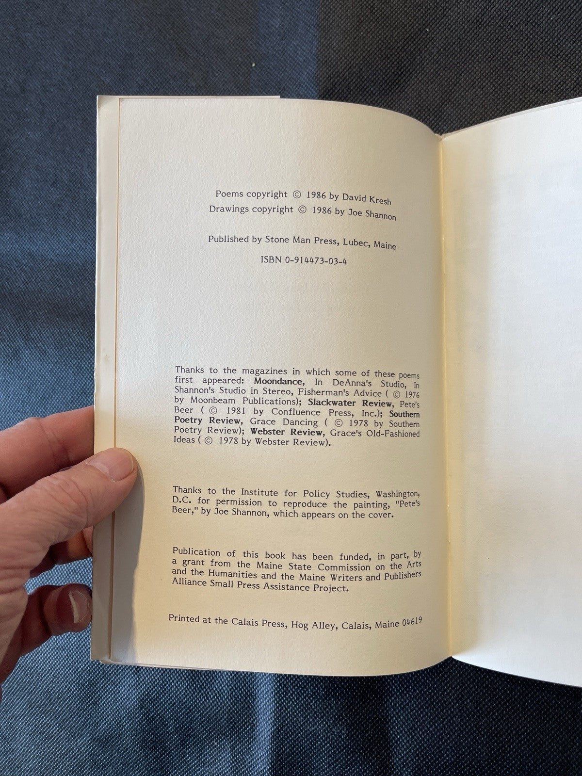 Sketches After Pete’s Beer David Kresh Joe Shannon 1986 Poetry Art Hardcover