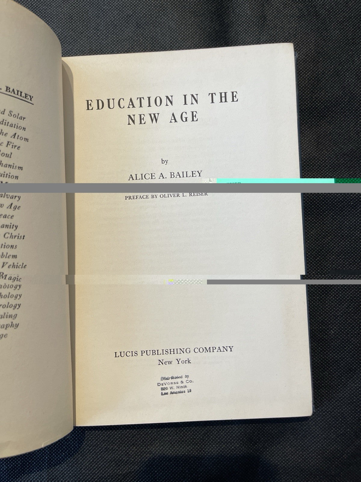 1954 Education In The New Age By Alice Bailey, Lucis Publishing, First Edition