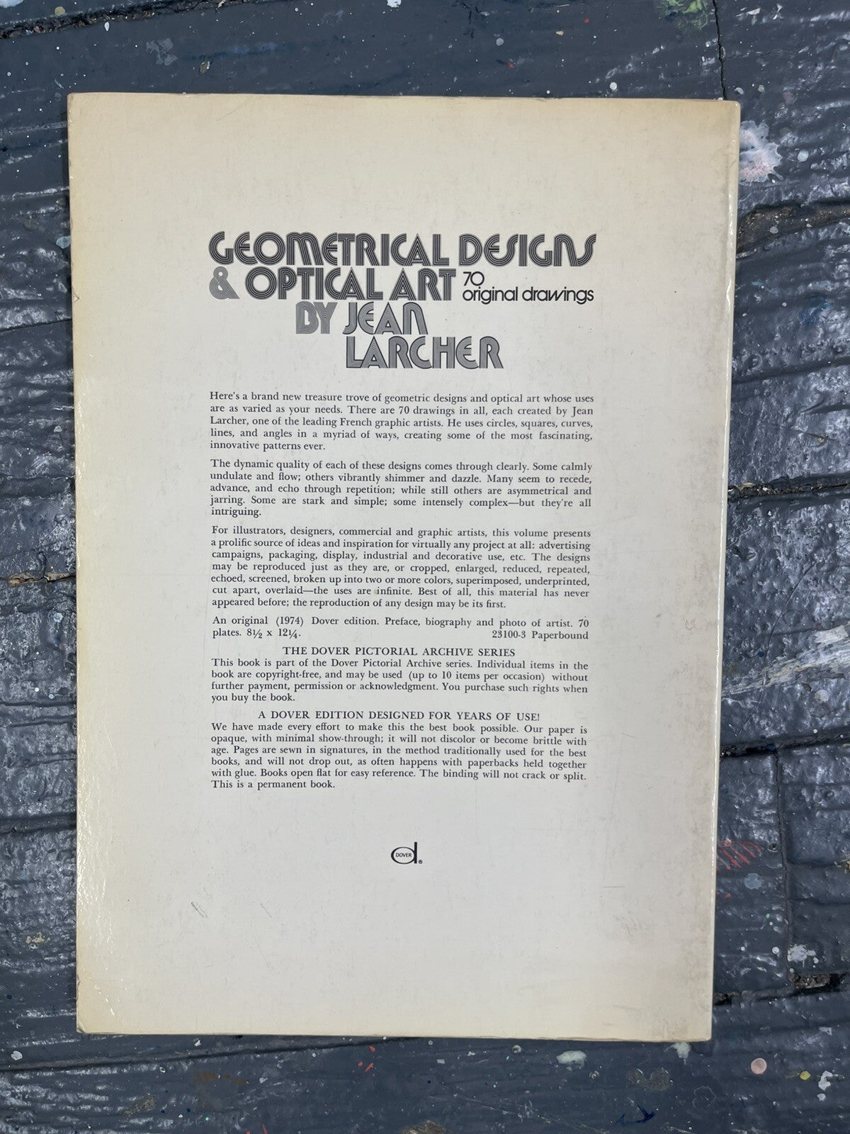 GEOMETRICAL DESIGNS AND OPTICAL ART: 70 ORIGINAL DRAWINGS By Jean Larcher