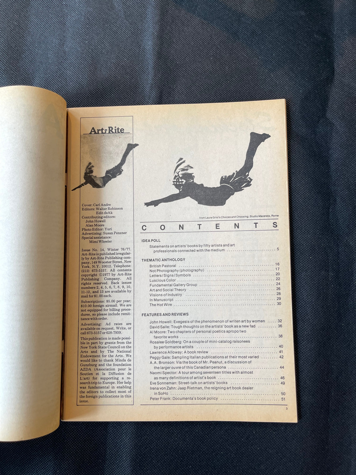 Art-Rite Magazine, Cover by Carl Andre, Issue No. 14, 1976-77