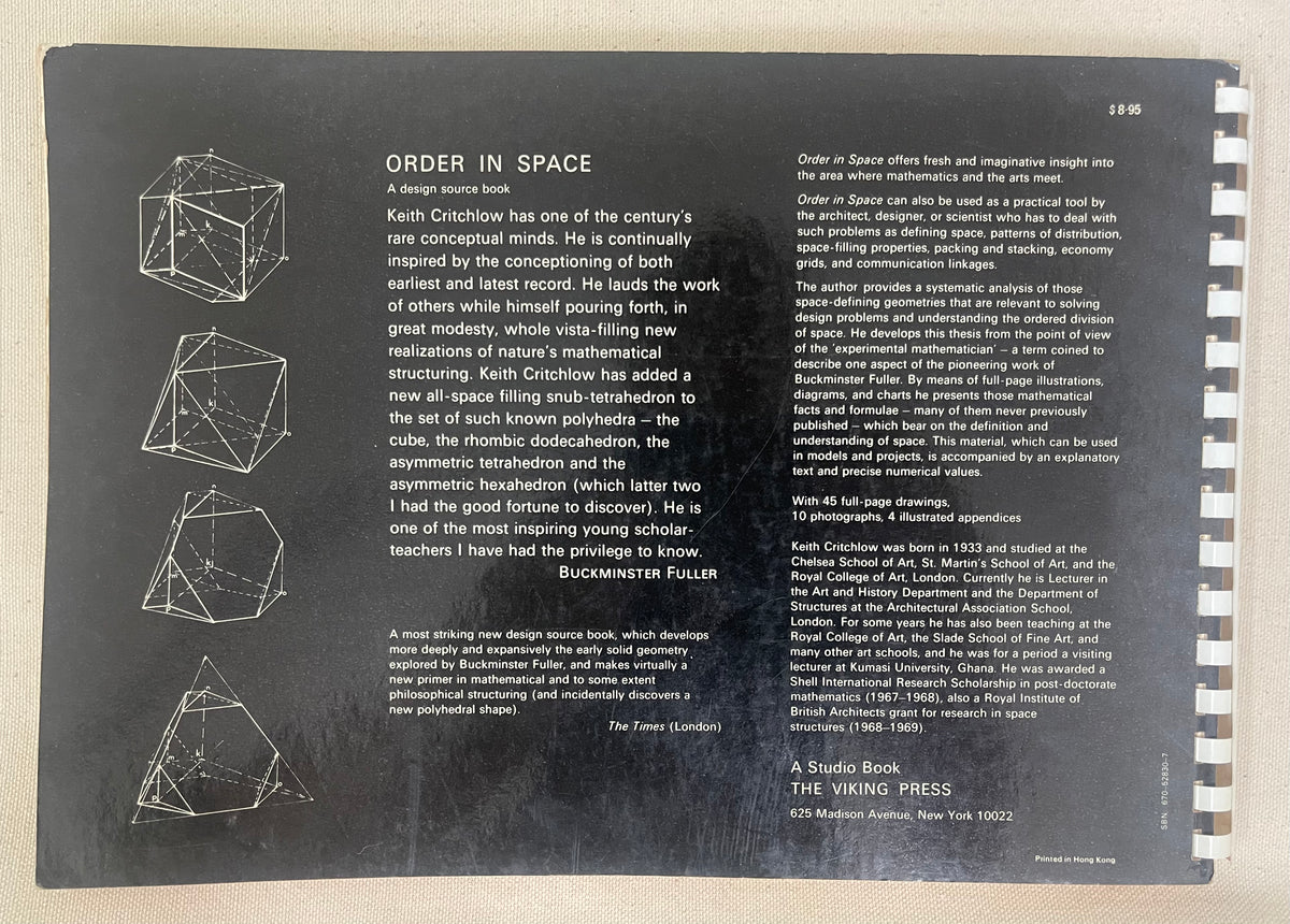 ORDER IN SPACE
A design source book by Keith Critchlow 1976