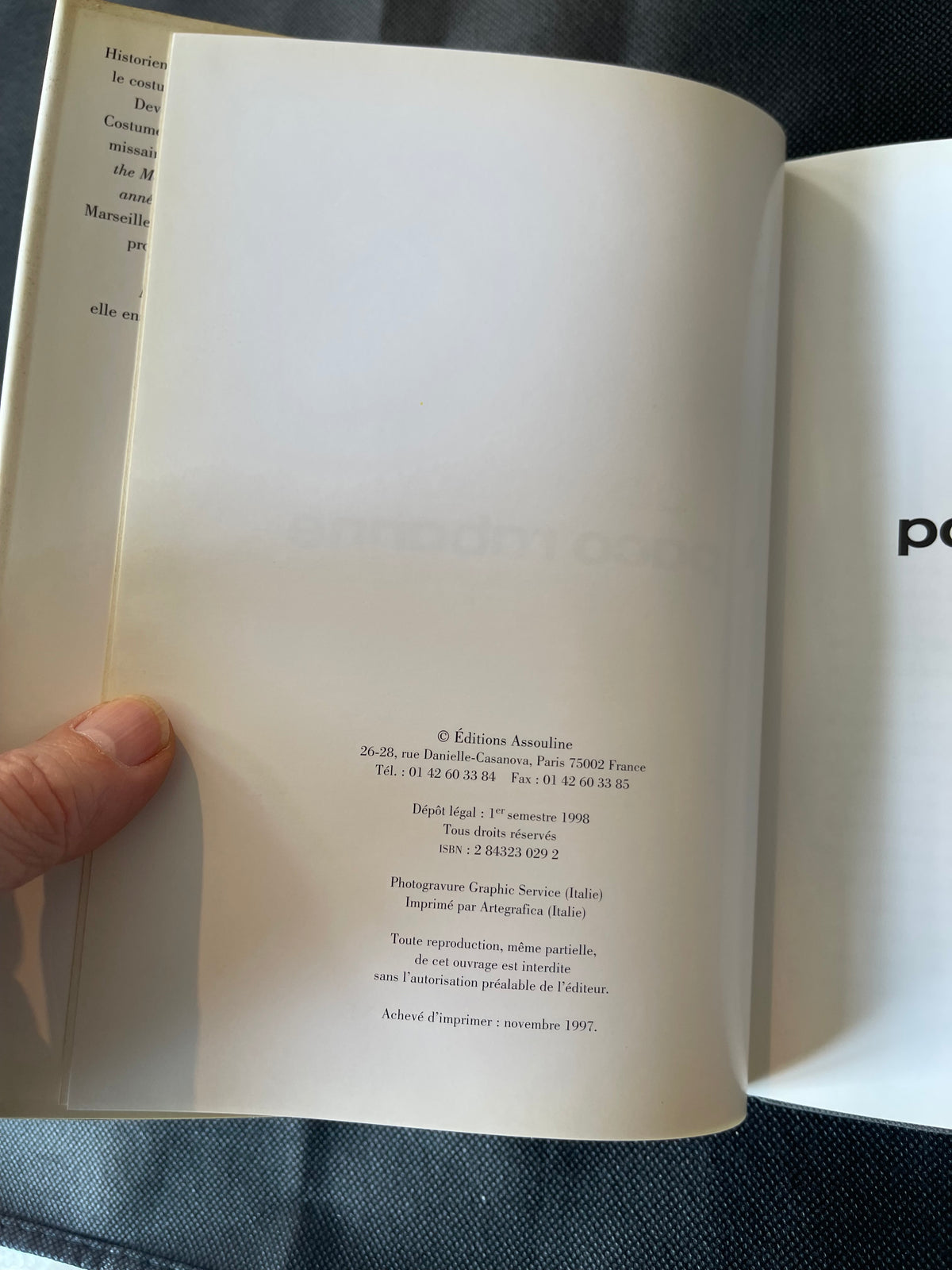 Paco Rabanne by Lydia Kamitsis 1998 HC DJ Fine