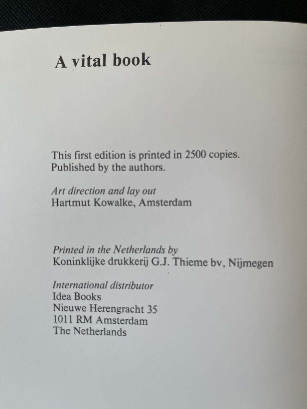Marina Abramović / Ulay – Relation Work and Detour: A Vital Book
Amsterdam, 1980. First edition, published by the artists in an edition of 2,500 copies