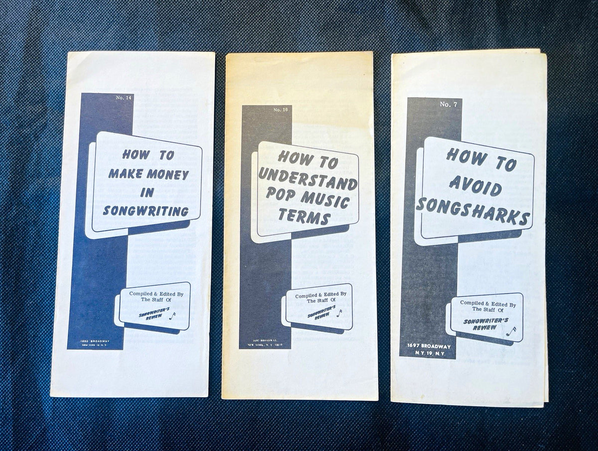 Songwriter's Review Pop Song Book Lot: Make Money, Pop Terms, Songsharks Vintage